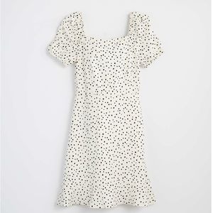 Petite Dotted Tie Back Flare Dress